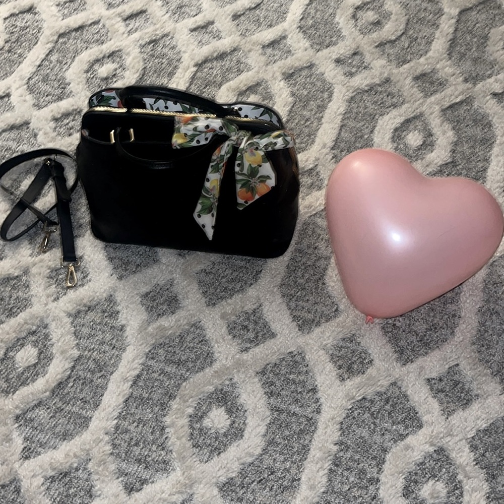 Betsey Johnson Purse with scarf - Black